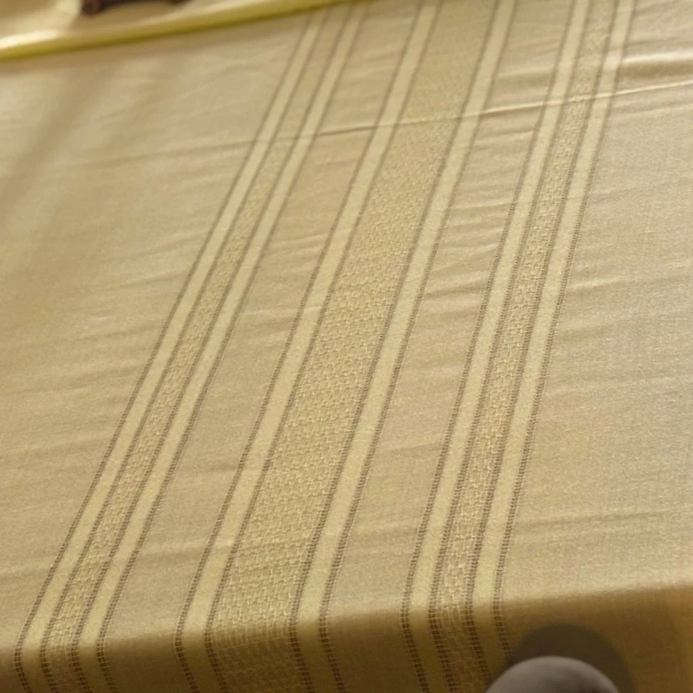 Vintage Yellow Rectangle Tablecloth. Vertical Stripe Detail. 60x77 | Summer